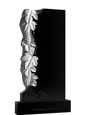 Памятник с рельефным декором виноградной лозы и листьев